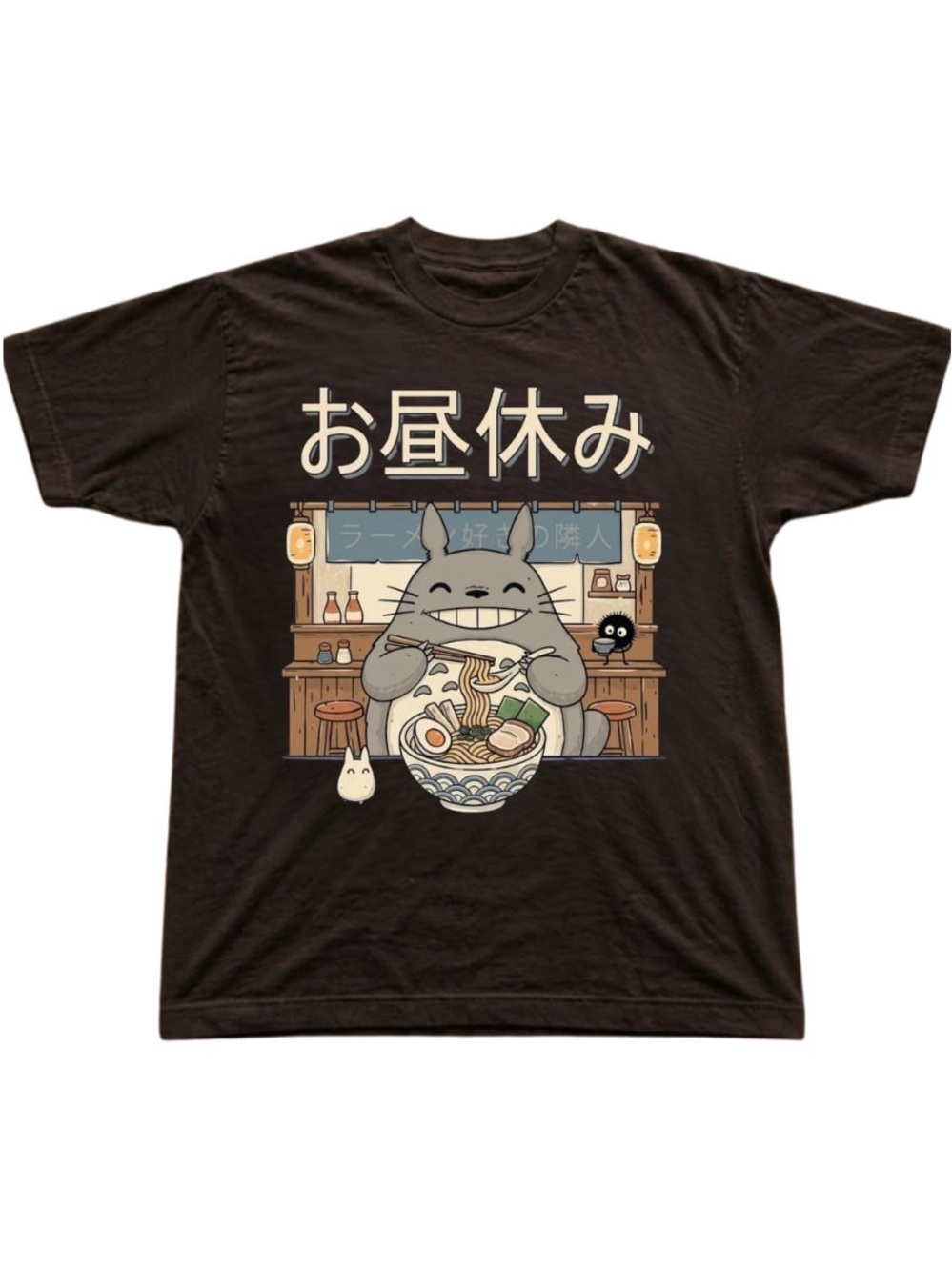 Brown Totoro Ramen Graphic Tee